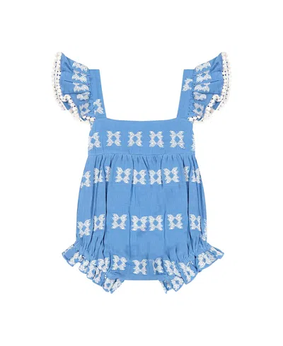 Mer St. Barth Girls' Chloe Romper - Baby In Blue
