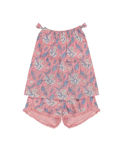 Mer St. Barth Girls' Colette Top And Short Set - Little Kid, Big Kid In Pink
