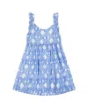 Mer St. Barth Girls' Daphne Flutter Sleeve Dress - Little Kid, Big Kid In Blue