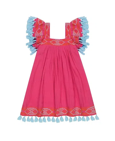 MER ST. BARTH GIRLS' EMBROIDERY SERENA TASSEL DRESS - LITTLE KID, BIG KID