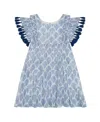 Mer St. Barth Sophie Girl's Tassel Dress Navy Feather In Blue