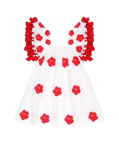 Mer St. Barth Girls' Sophie Tassel Dress - Little Kid, Big Kid In Dark Red
