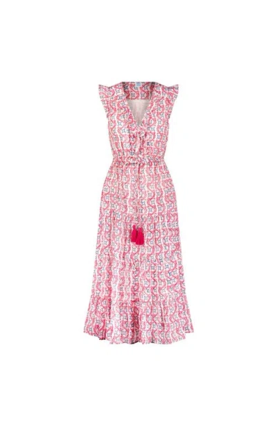 Mer St. Barth Giselle Womens Maxi Dress Jaipur Bloom In Pink