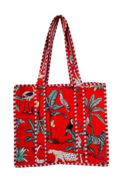 Mer St. Barth Jungle Tote Red In Orange