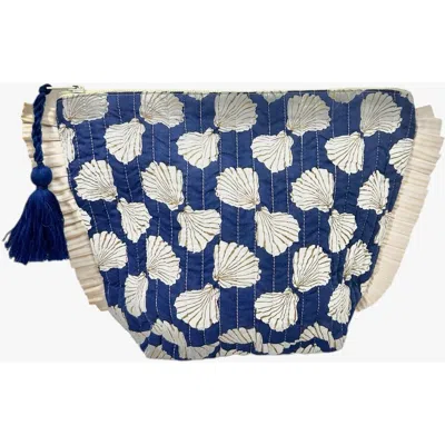 Mer St. Barth La Plage Ruffle Pouch In Blue