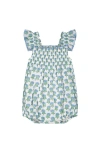 Mer St. Barth Leila Baby Romper In Blue