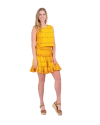 Mer St. Barth Maribel Cropped Tank And Skirt Set In Marigold Embroidery