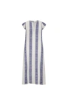 Mer St. Barth Maxi Caftan Gold Lurex Stripe In Black
