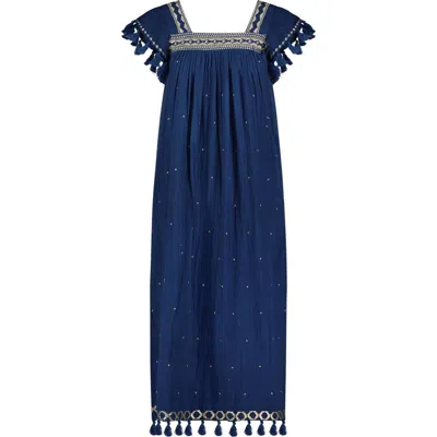 Mer St. Barth Maxi Sandrine Womens Dress In Blue