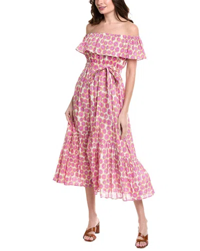 Mer St. Barth Mer Off-the-shoulder Maxi Dress In Pink