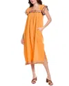 Mer St. Barth Mer Midi Dress In Orange
