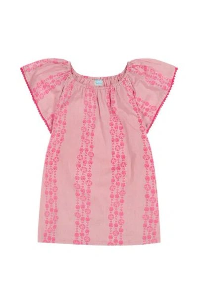 Mer St. Barth Kids'  Mini Capucine Girls Caftan In Pink