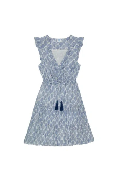 Mer St. Barth Mini Dress Navy Feather
