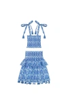 Mer St. Barth Noelle Girl's Smock Top And Maxi Skirt Set Blue Paisley In Blue