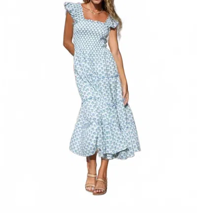 Mer St. Barth Paloma Maxi Dress In Aqua Floral In Multi