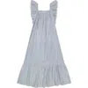 Mer St. Barth Ruffle Sundress Marine Stripe In Blue
