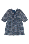 Mer St. Barth Girls' Sara Popover Dress - Little Kid, Big Kid In Blue Floral Block Print