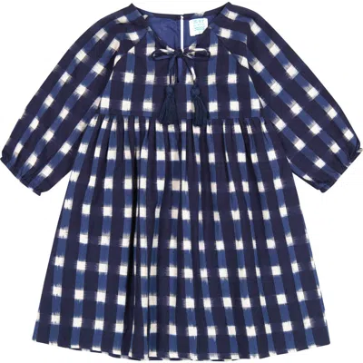 Mer St. Barth Girls' Sara Popover Dress - Little Kid, Big Kid In Navy