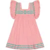 Mer St. Barth Babies'  Serena Tassel Dress In Pink Sorbet Embroidery