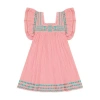 Mer St. Barth Kids'  Serena Tassel Dress In Pink Sorbet Embroidery