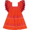 Mer St. Barth Babies'  Serena Tassel Dress In Poppy Embroidery