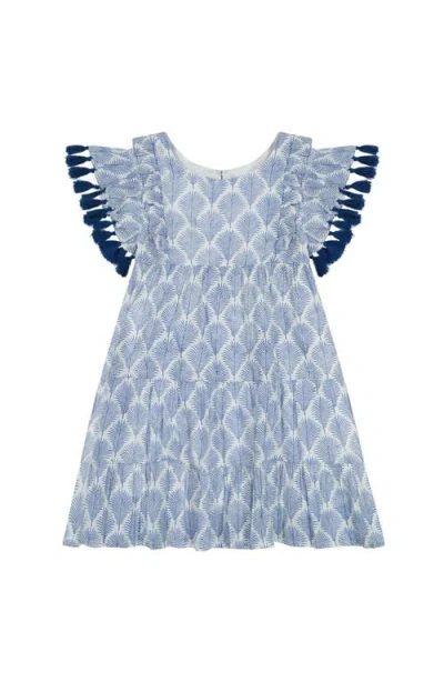 Mer St. Barth Kids'  Sophie Girl's Tassel Dress Navy Feather