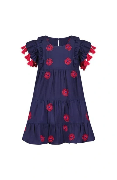 Mer St. Barth Kids'  Sophie Tassel Dress In Blue