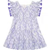Mer St. Barth Kids'  Sophie Tassel Dress In Blue Ikat