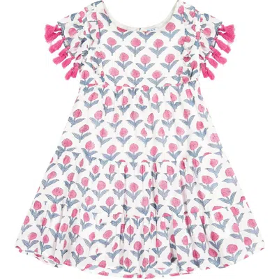 Mer St. Barth Kids'  Sophie Tassel Dress In Pink Flower