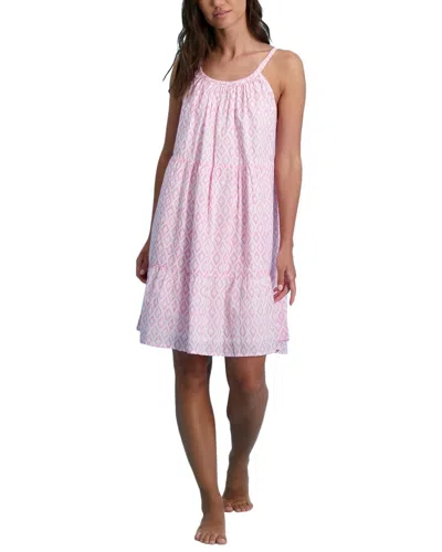 Mer St. Barth Strappy Mini Sundress In Soft Pink Ikat