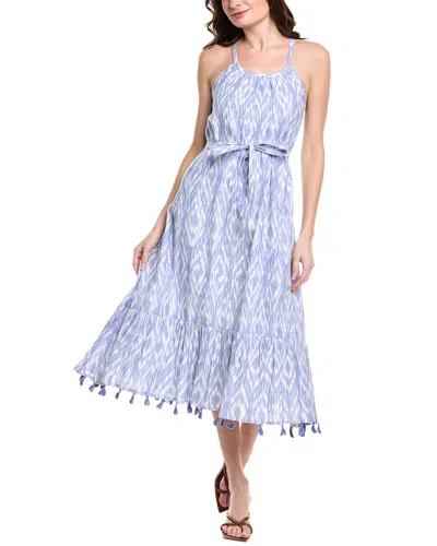 Mer St. Barth Tiered Maxi Dress In Blue Ikat