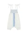 Mer St. Barth Unisex Marley Romper Lapis Embroidery - Baby