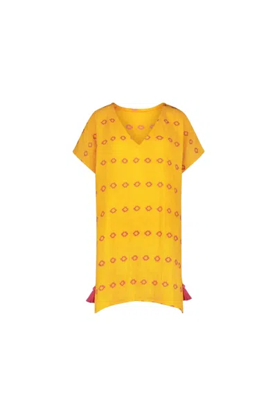Mer St. Barth Women's Capucine Mini Caftan Dress In Marigold In Yellow