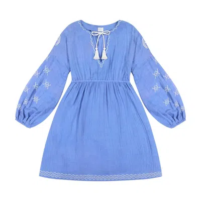 Mer St. Barth Women's Elodie Embroidery Dress In Aegean Blue