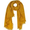 MER ST. BARTH MER ST. BARTH YASER SHAW CASHMERE PASHMINA POMPOM SHAWL