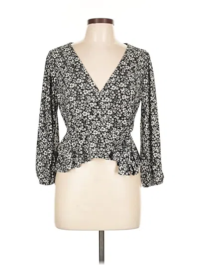 Pre-owned Meraki 3/4 Sleeve Blouse In Black