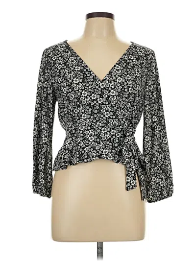 Pre-owned Meraki 3/4 Sleeve Blouse In Black