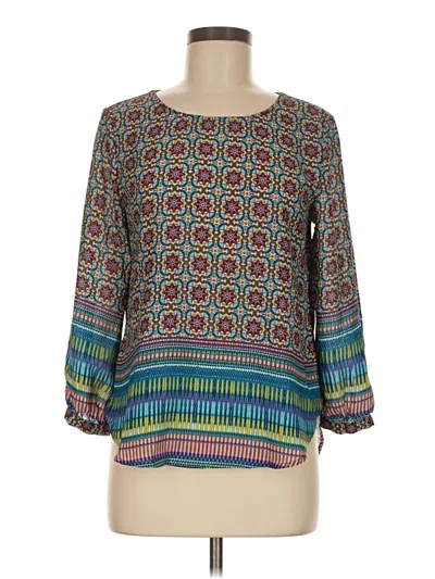 Pre-owned Meraki 3/4 Sleeve Blouse In Green