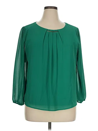 Pre-owned Meraki 3/4 Sleeve Blouse In Green