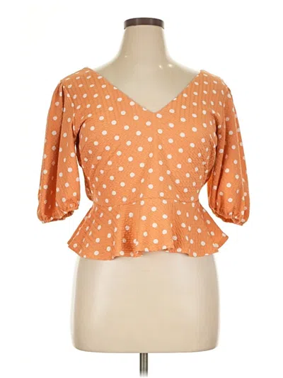 Pre-owned Meraki 3/4 Sleeve Blouse In Orange