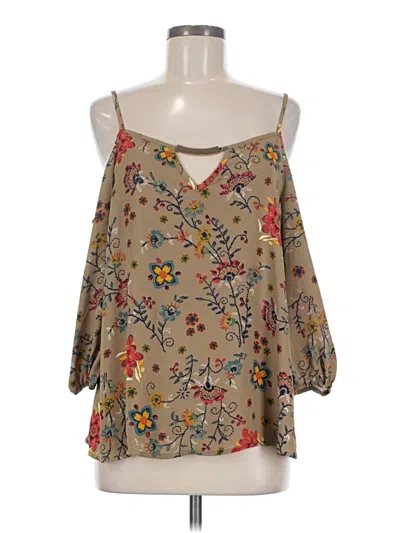 Pre-owned Meraki 3/4 Sleeve Blouse In Tan