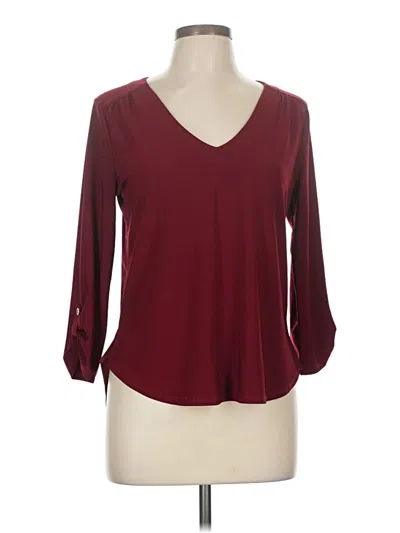 Pre-owned Meraki 3/4 Sleeve Top Burgundy V Neck Tops