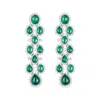 Meraki By Rashmi Bajaj Women's Elise Green American Diamond Chandelier Earrings In Green