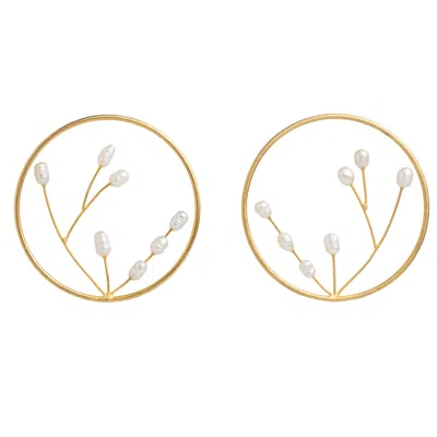 Meraki By Rashmi Bajaj Women's Gold Perla De Blanca Earrings