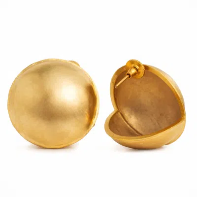 Meraki By Rashmi Bajaj Women's Golden Globe Gold Plated Stud Earrings