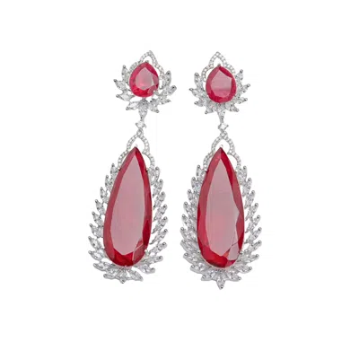 Meraki By Rashmi Bajaj Women's Larmes Red Earrings