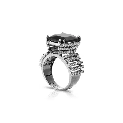 Meraki By Rashmi Bajaj Women's Noir Prism Black Crystal Ring