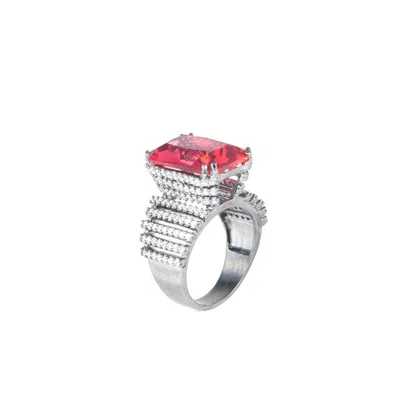 Meraki By Rashmi Bajaj Women's Noir Prism Red Crystal Ring