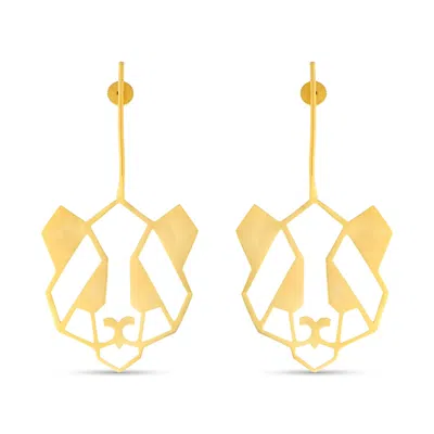 Meraki By Rashmi Bajaj Women's Playful Panda Gold Earrings
