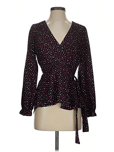 Pre-owned Meraki Long Sleeve Blouse In Black
